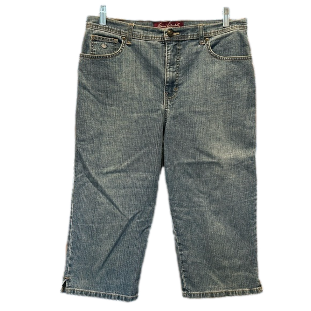 Gloria Vanderbilt Women's Light Wash Denim Capris Size 12